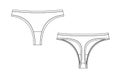 Woman underwear Thong pants technical sketches Royalty Free Stock Photo