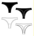 Woman underwear Thong pants technical sketches Royalty Free Stock Photo