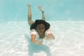 Woman undewater in the swimming pool Royalty Free Stock Photo