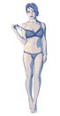 Woman undressed light blue color vector image