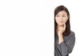 Woman with an uneasy look Royalty Free Stock Photo
