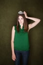 Woman Unhappy With Her Tiara Royalty Free Stock Photo