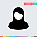 Woman User Icon Flat Vector Person Profile Avatar illustration