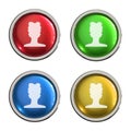 Woman user icon glass button