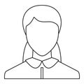 Woman user icon vector thin line