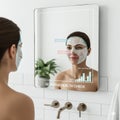 AI-Powered Smart Mirror for Daily Health Checks Royalty Free Stock Photo