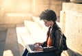 Woman using computer Royalty Free Stock Photo