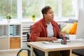 Woman using computer in work