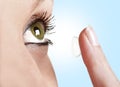 Woman Using Contact Lenses Royalty Free Stock Photo