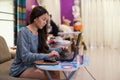 woman using credit card for online shopping