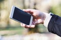 Woman using her smartphone Royalty Free Stock Photo