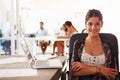 Woman Using Laptop In Modern Office Of Start Up Business Royalty Free Stock Photo