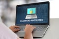 Password protected concept on a laptop Royalty Free Stock Photo