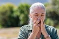 Woman using nasal spray for allergy Royalty Free Stock Photo