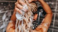 Woman using shampoo to cleanse hair thoroughly while showering in bathroom for effective results