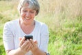 Woman using smart phone Royalty Free Stock Photo