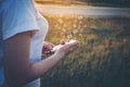 Woman using Smartphone Social media network concept