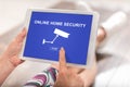 Online home security concept on a tablet Royalty Free Stock Photo