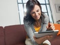 Woman using tablet pc