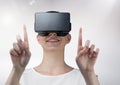 Woman using virtual reality headset Royalty Free Stock Photo