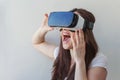 Woman using VR headset