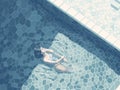 swim woman person young summertime illustration girl pool water summer holiday. Generative AI. Royalty Free Stock Photo