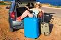 Woman on vacation. Summer holiday and car travel concept Royalty Free Stock Photo