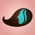 Woman vector logo design template. Girl silhouette - cosmetics,