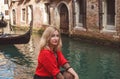 Woman in Venice city . European places for travel. Tourism concept