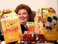 Woman is very appreciative with the Christmas gifts she received