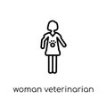 Woman Veterinarian icon. Trendy modern flat linear vector Woman