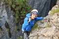 Woman on via ferrata Royalty Free Stock Photo