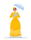 Woman in victorian clothes vector concept