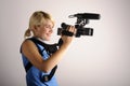 Woman with video camera