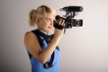 Woman with video camera