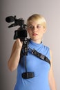 Woman with video camera