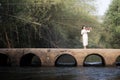 Woman with Vietnam culture traditional dress, Ao dai Royalty Free Stock Photo