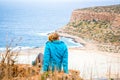 Woman On Viewpoint Above Balos Bay On Kreta