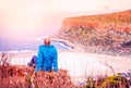 Woman On Viewpoint Above Balos Bay On Kreta Royalty Free Stock Photo