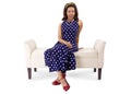 Woman in Vintage Dress and Furniture