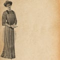 Woman Vintage Fashion Dress. Scrapbooking Digital Paper