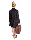 Woman with vintage suitcase Royalty Free Stock Photo