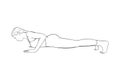 Woman in vinyasa or low plank pose. Yogi woman training her body muscles. Vector illustration in white background