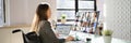 Woman In Virtual Telework Webinar Royalty Free Stock Photo