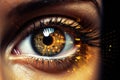 Woman vision futuristic secure female digital technology eye iris future identification Royalty Free Stock Photo
