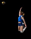 Woman volleyball player isolated with ball version Royalty Free Stock Photo