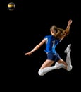 Woman volleyball player isolated version with ball Royalty Free Stock Photo