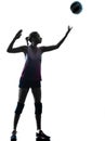 Woman volleyball players isolated silhouette Royalty Free Stock Photo