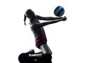 Woman volleyball players isolated silhouette Royalty Free Stock Photo