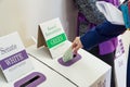 Woman voting on 2016 federal election day in Australia.